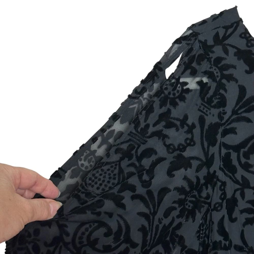Nanette Nanette Lepore 10 NWT Black Burnout Velvet Dress Witchy Goth Whimsigoth